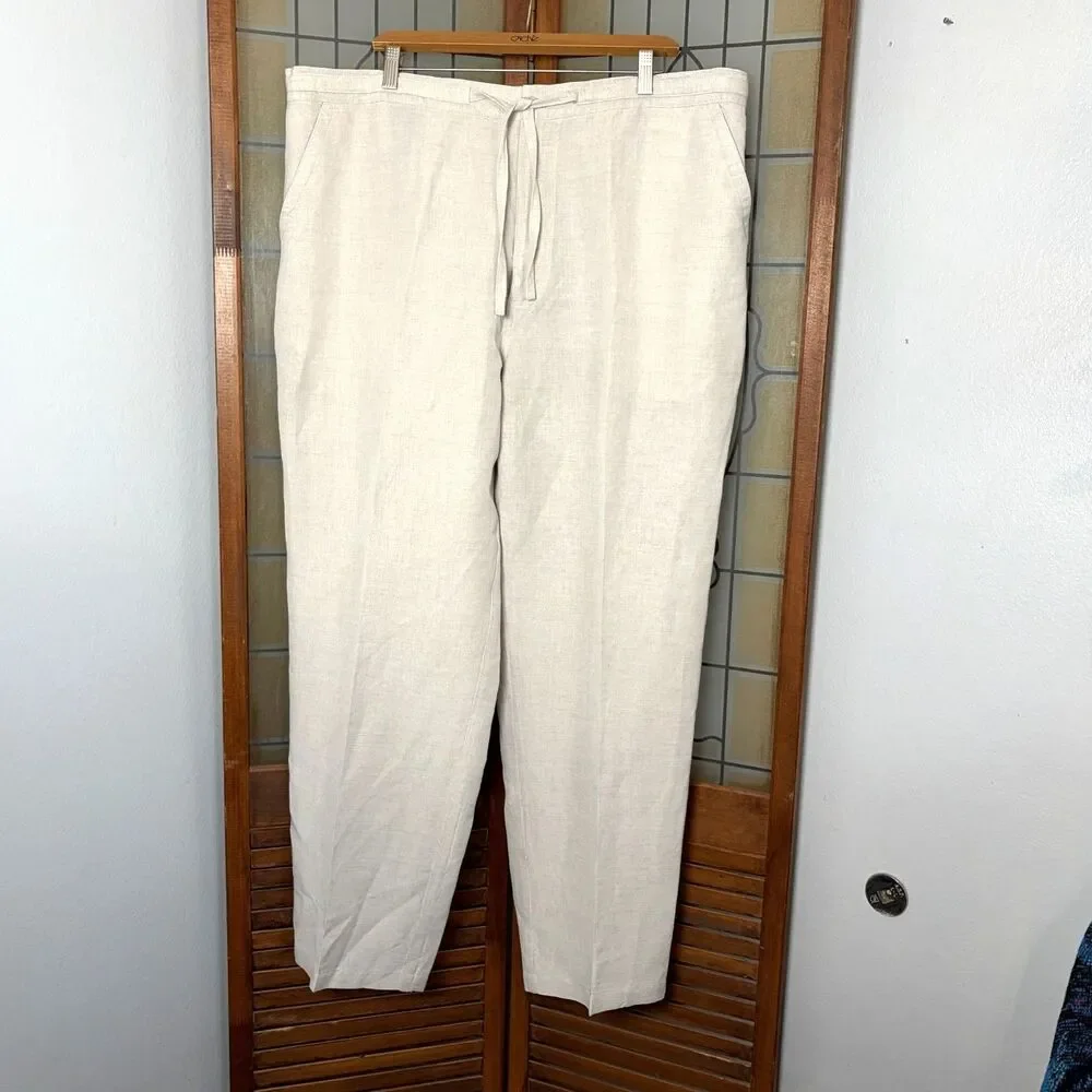 Cubavera Men's Wide Leg Linen Lightweight Pull On Beach Wedding Size XXL